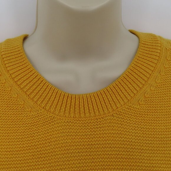 Sheep Inc Women Extra Large Mustard Yellow Knitted Crewneck Merino Wool Sweater - Picture 3 of 12